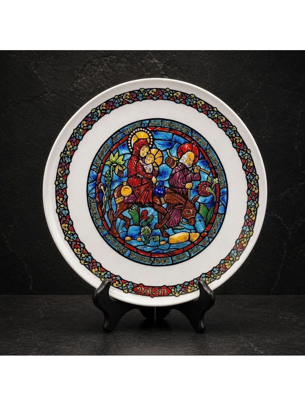 Vtg Henri d’Arceau Limoges 1975 Flight Into Egypt Christmas Plate France 9.5"